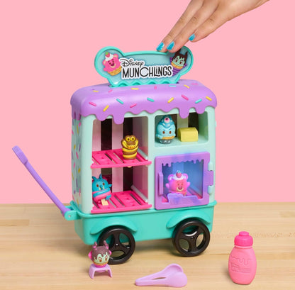 Just Play Disney Munchlings Ice Cream Cart (13-Piece) Color Change Figure Playset - Kids Toys for Ages 3 Up