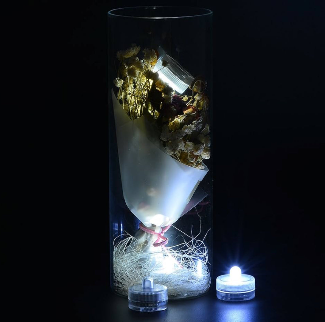 Halloween Lights Submersible LED Lights Battery Powered Underwater Waterproof LED Tea Light for Events Home Decor Lighting - (White)