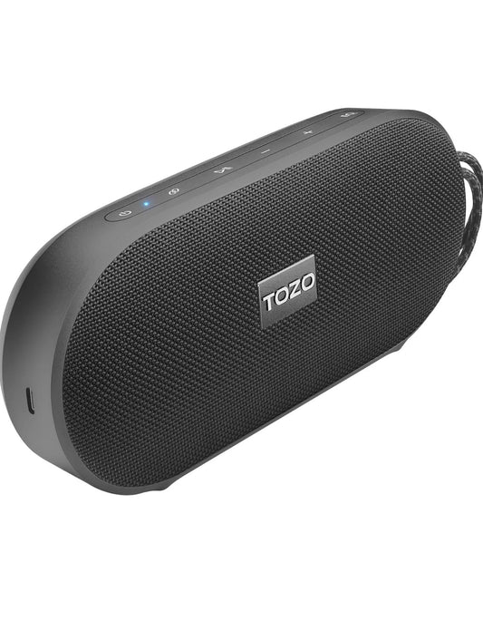 PA1 Bluetooth Portable Speaker Built-in Microphone Stereo Sound, 25H Playtime, IPX7 Waterproof - Black