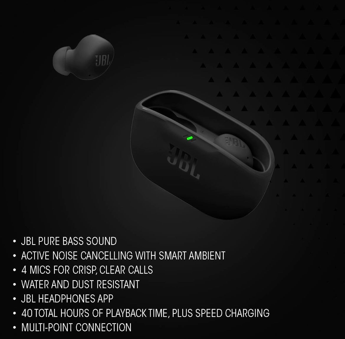 JBL Vibe Buds 2 - True Wireless Noise Cancelling Earbuds Pure Bass Sound & Smart Ambient Technology - (White)