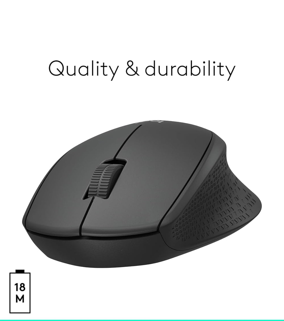 Logitech M330 SILENT Draadlose Muis, 2.4GHz met USB-ontvanger, Optiese Nasporing, Stil & Liggewig, Lang Batterylewe, vir rekenaar, Mac, skootrekenaar, Chromebook - Swart