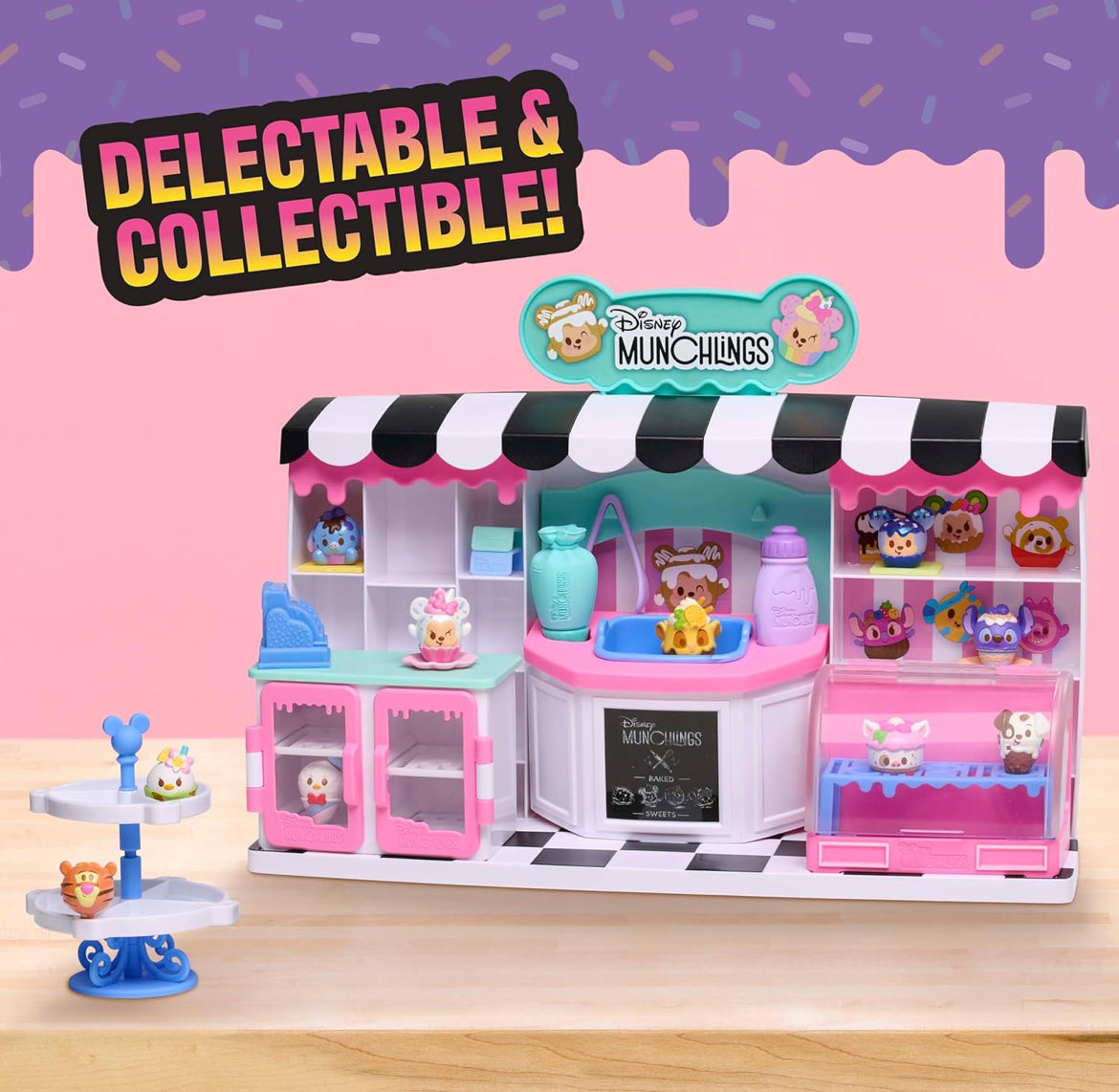 Just Play Disney Munchlings Mini Munch Bakery (25-Piece) Color Change Figure Playset, 1" Collectible Scented Figurines