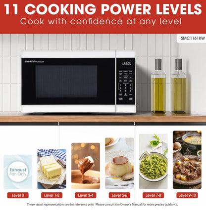 Sharp SMC1161KW 1.1 cu. ft. 1000W White Countertop Microwave Oven
Removable 12.4" Carousel Turntable
