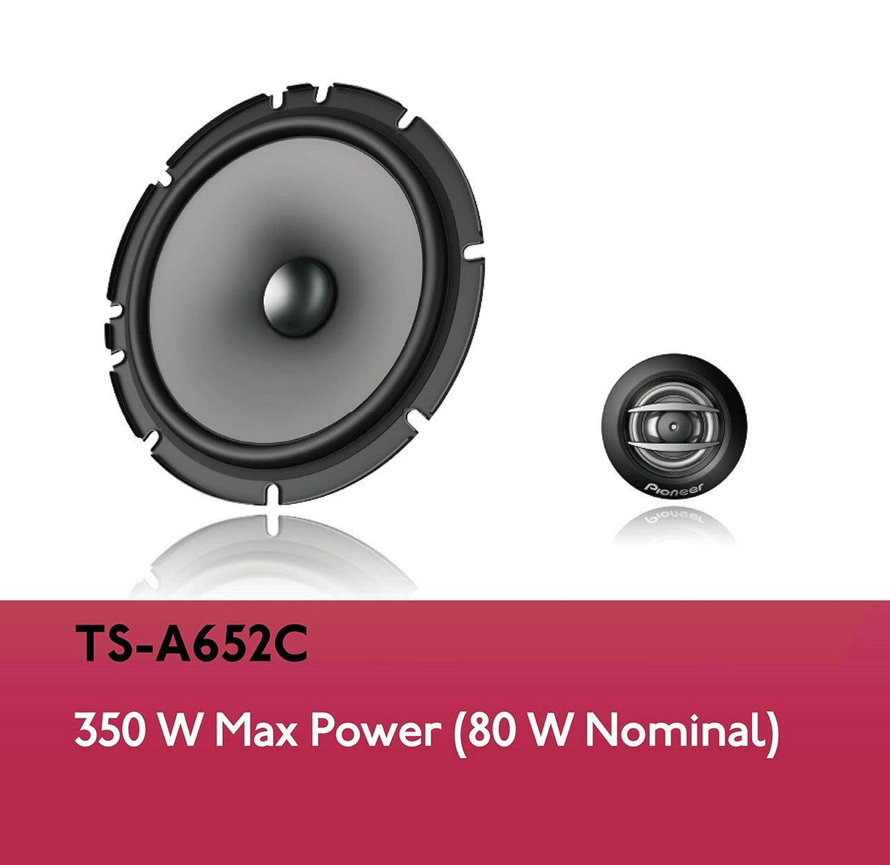 PIONEER TS-A652C, 2-rigting motorluidsprekers, volle omvang, helder klankgehalte, maklike installasie en verbeterde bassreaksie, 6.5” luidsprekers