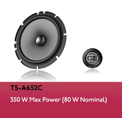 PIONEER TS-A652C, 2-rigting motorluidsprekers, volle omvang, helder klankgehalte, maklike installasie en verbeterde bassreaksie, 6.5” luidsprekers