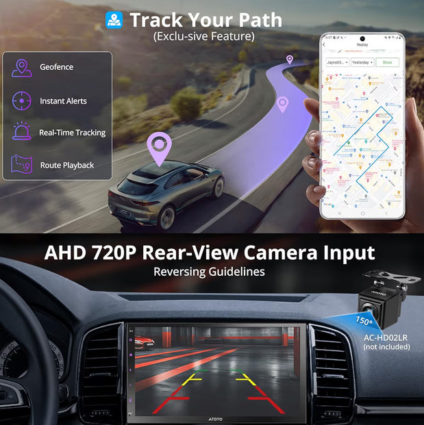 7" Dubbel-DIN Kar Stereo Draadlose CarPlay/Android Auto, In-dash Navigasiestelsel, WiFi/Bluetooth/USB, 24-Bande EQ DSP, AM/FM Radio