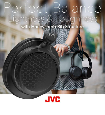 JVC Hibriede Geraasdempende Koordlose Oorfone - Beste Klankblokkering, Oor-die-Oor-Ontwerp - Bluetooth 5.3 - Dubbelmikrofoon - 50 UUR Battery - Afneembare Kabel - Stemassistensie - Langdra-Gerief - HAS95N