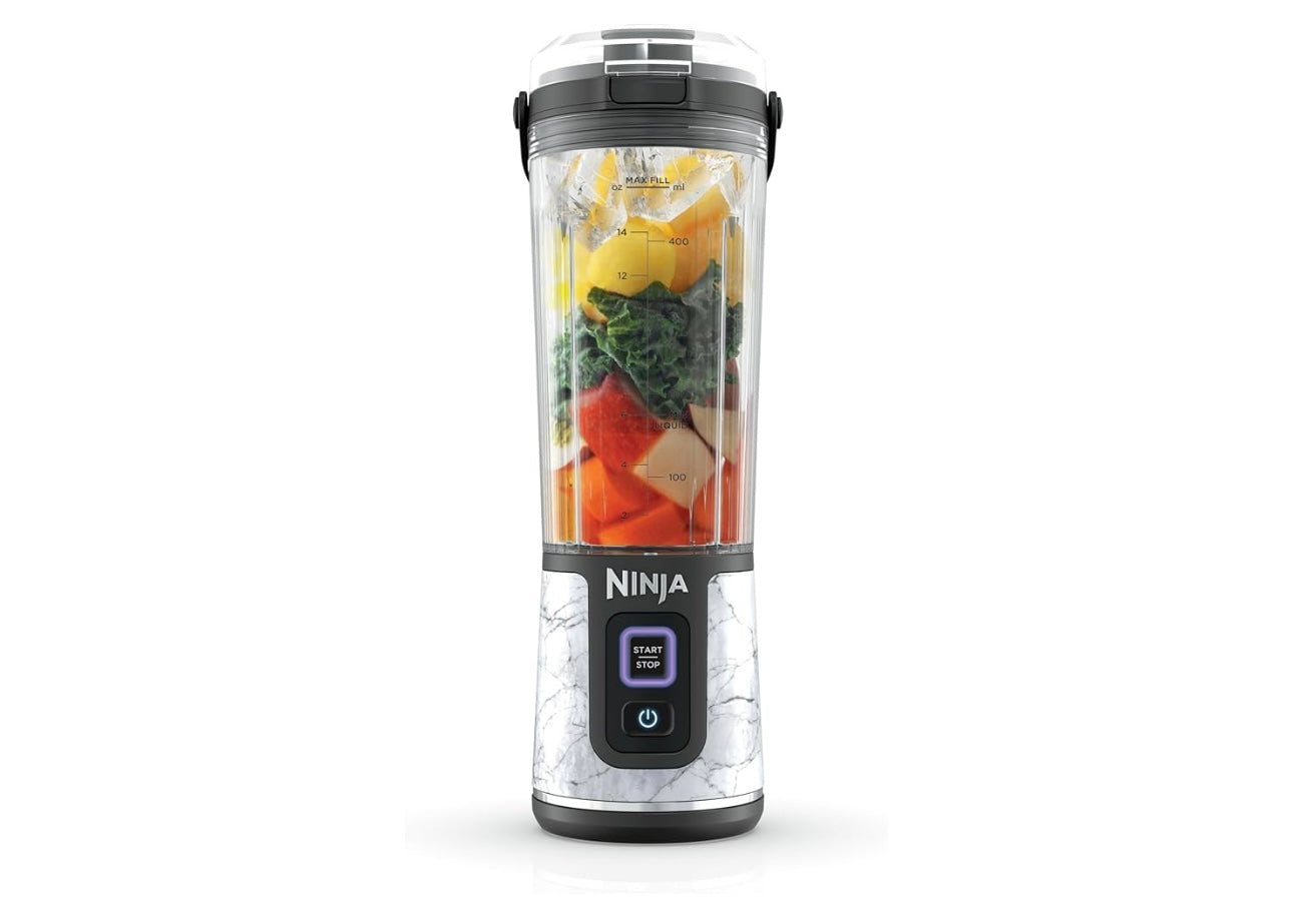 Ninja Blast Portable Blender, Cordless, 18oz. Vessel, Personal Blender BPA Free, Leakproof Lid & Sip Spout, USB-C Rechargeable, Dishwasher Safe Parts - Marble White BC152MW