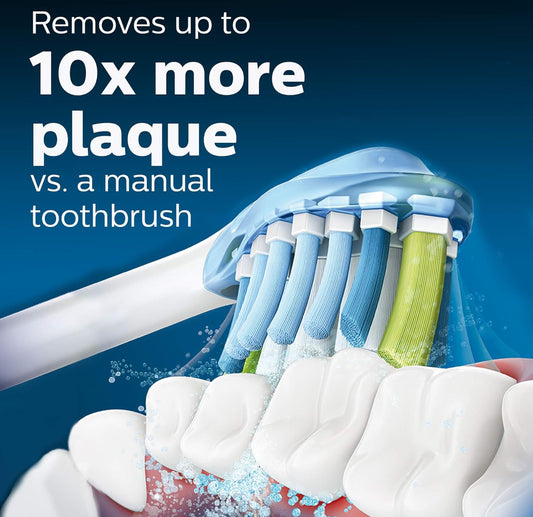 Philips Sonicare Oorspronklike C3 Premium Plaque Control Tandeborselkoppe, 4 Borselkoppe (Wit) HX9044/65