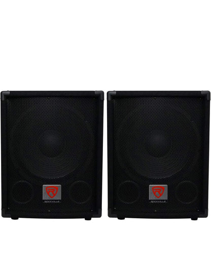 Rockville 2 SBG1124 12" 600 Watt Passiewe 4-Ohm Pro DJ Subwoofers, MDF/Paalbevestiging