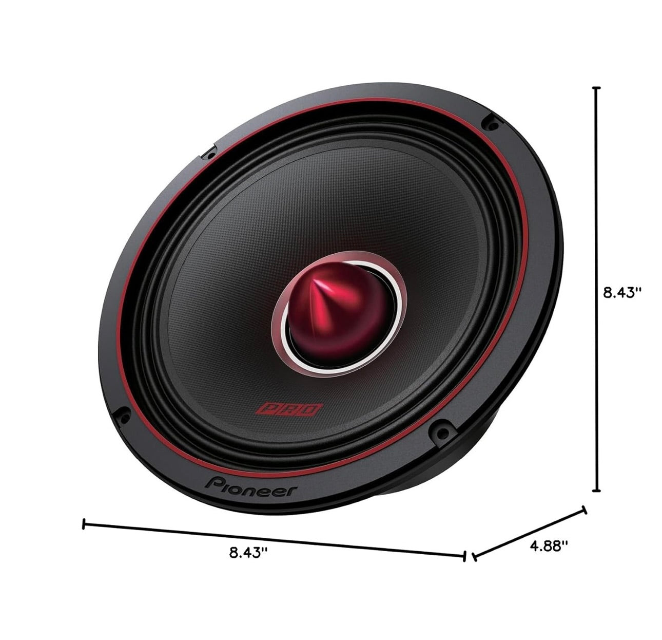 Pioneer TS-M801PRO, Motorvoertuigoudioluidsprekers, Volreeks, Helder Klankgehalte, Maklike Installasie en Verbeterde Basrespons, 8”-luidsprekers