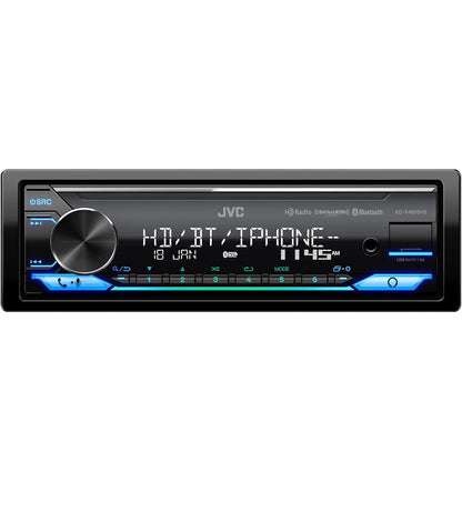 JVC KD-X480BHS Multimedia Motorradio, Enkel DIN, Ingeboude Amazon Alexa, Bluetooth Oudio en Hands-vrye Oproepe, MP3, USB, AUX-ingang, AM/FM-radio-ontvanger, SiriusXM-gereed, HD Radio