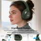 HT3 Hybrid Noise Cancelling Headphones, 90H Battery Life Over Ear Bluetooth 6.0 Foldable Headset, AI Voice Assistant - Green