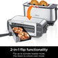 Ninja ST101 Foodi 2-in-1 Flip Toaster, 2-Slice Capacity, Compact Toaster Oven 1500 Watts, Stainless Steel - 6 Functions
