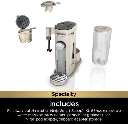 Ninja Pod & Grounds Specialty XL Enkelbedienings Koffiemaker, K-Cup Peul Versoenbaar - Klip