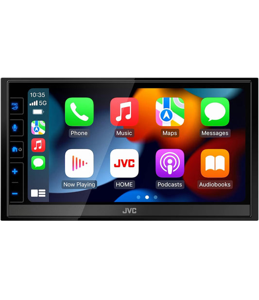 JVC KW-M780BT Apple CarPlay Android Auto Digitale Mediaspeler, Dubbel Din, 6.8 Duim LCD-raakskerm, AM/FM, Bluetooth, MP3-speler, USB-poort, iDatalink Maestro, SiriusXM, Klas D-versterker, Motorradio