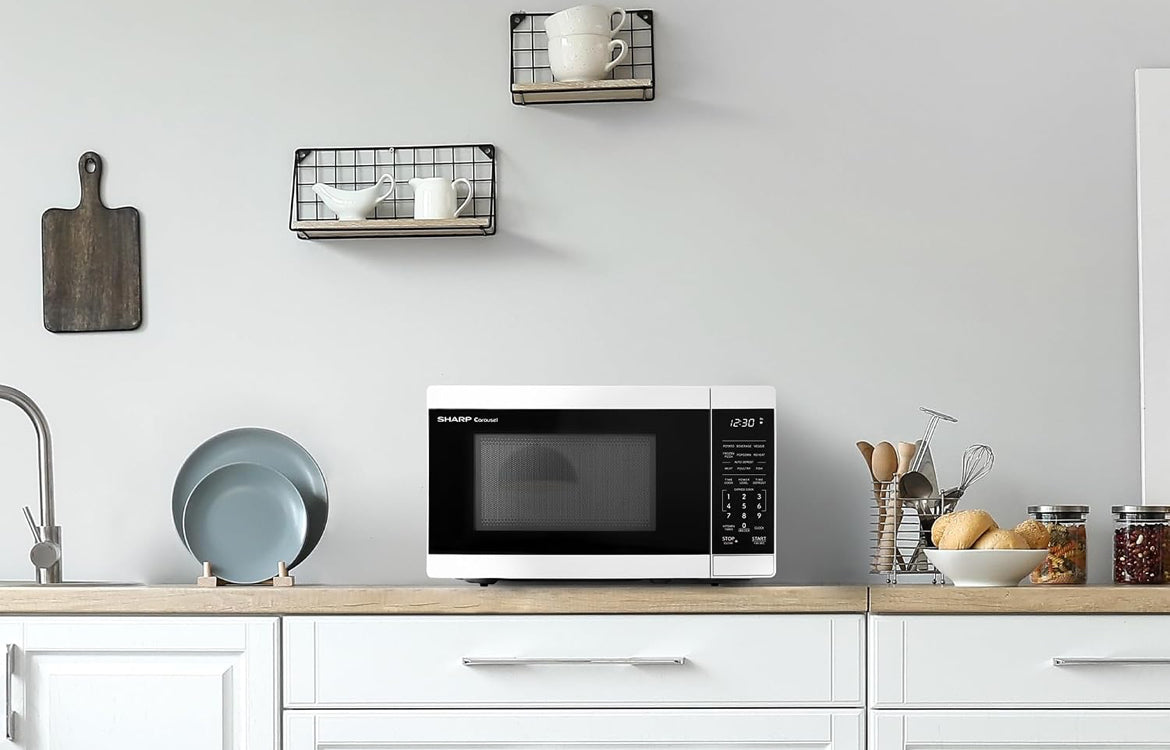 Sharp SMC0760KW 0.7 cu. ft. 700W White Countertop Microwave Oven
700 Watt, Removable 10" Carousel Turntable