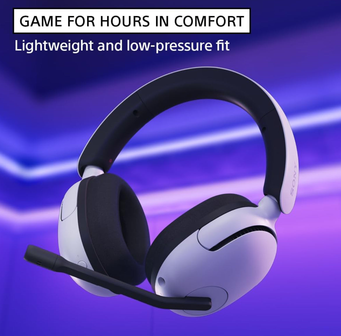 Sony INZONE H5 Draadlose Speletjie-koptelefoon, 360 Ruimtelike Klank 28 Uur Battery, 2.4Ghz Draadloos en 3.5mm Oudioaansluiting - Wit