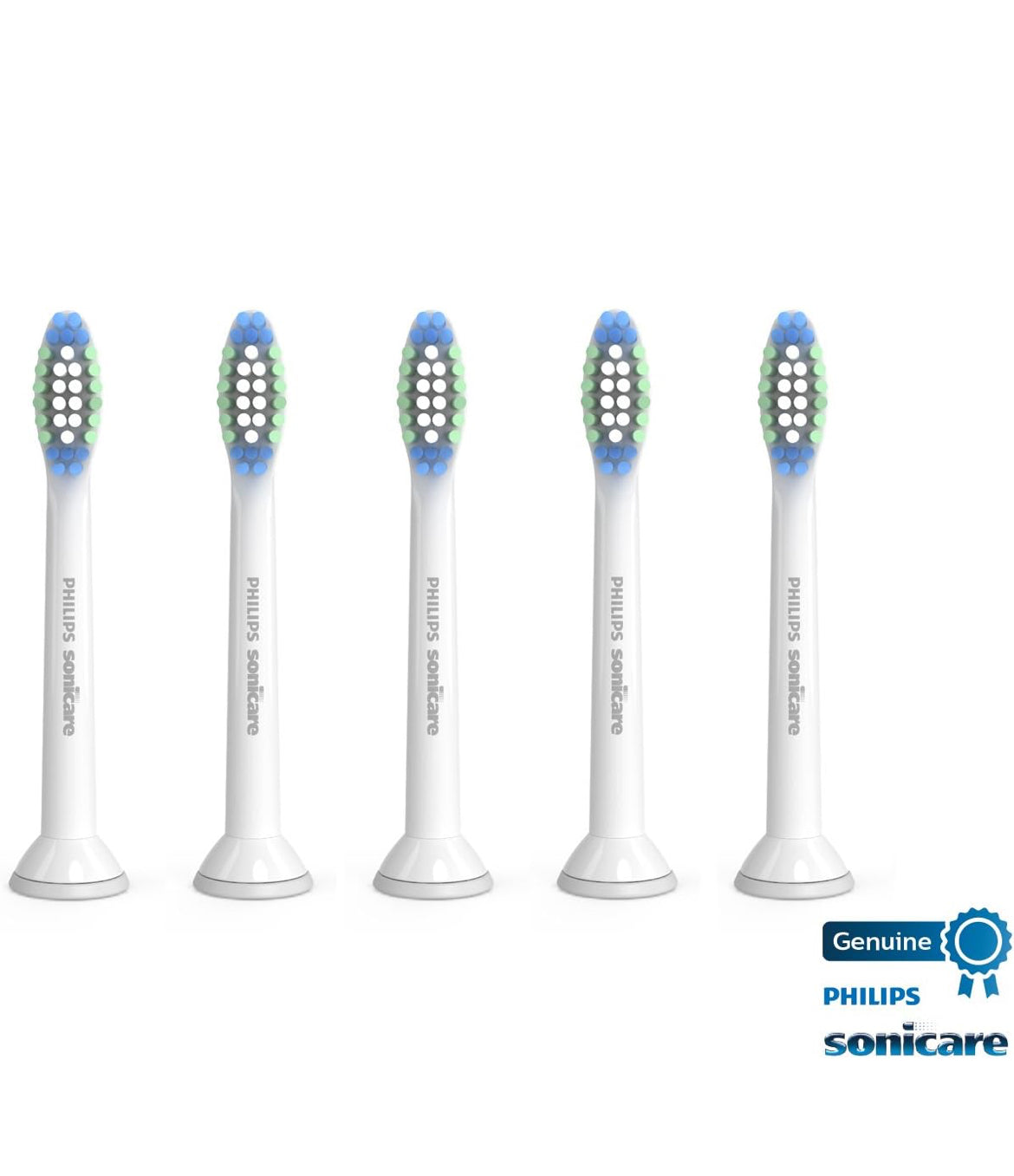 Philips Sonicare Oorspronklike SimplyClean Vervangings-tandeborselkoppe, 5 Borselkoppe, Wit, HX6015/03
