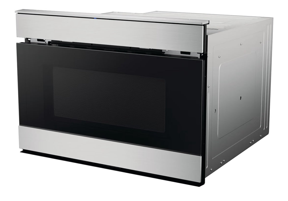 Sharp SMD2489ES 24 in. 1.2 cu. ft. Built-In Smart Microwave Drawer Oven
Easy Wave Open, Concealed Glass Touch Control Panel, Works with Alexa Certified, Edge to Edge Black Glass, Stainless