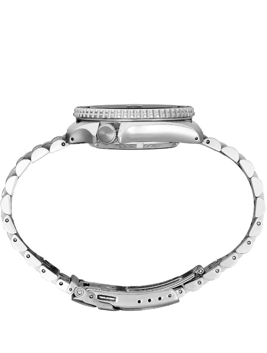 Seiko Outomatiese Horlosie vir Mans - 5 -Sport - Oranje Wysplaat met Datumkalender en Liggewende Wysers & Merkers en Grys GMT Ring, 100m Waterbestand