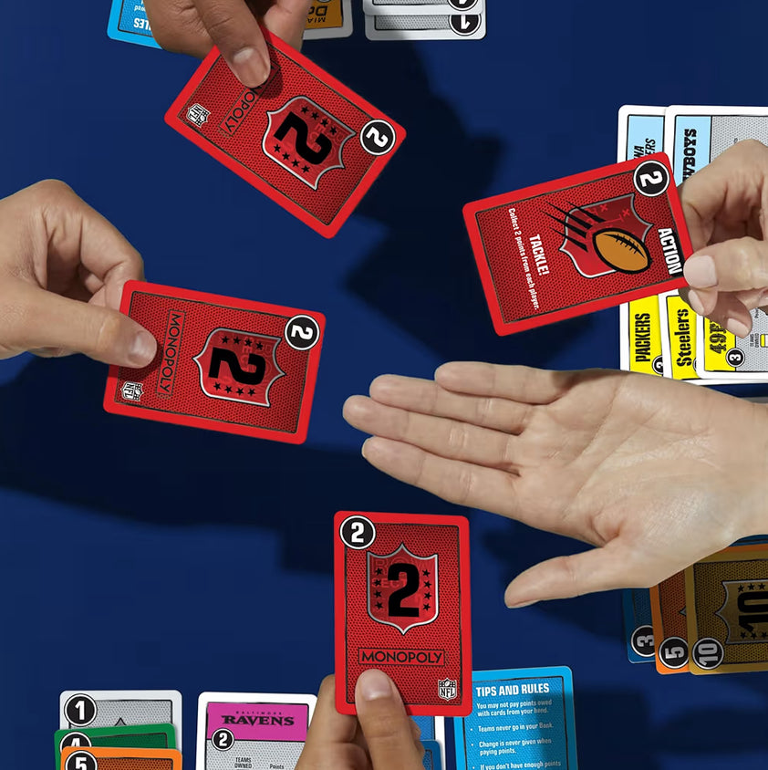 Monopoly Deal NFL Edition Game for Families and Kids | Ages 8+ | 2-5 Players | 15 Mins.