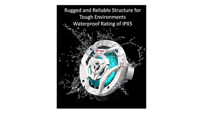 JVC CS-DR620MBL 6.5 Duim Motor & Marine, Motorsports, Motor Klank Stereo 2-rigting Luidsprekers met Koel Ingeboude RGB LED Liggie, Weervas IPX5, 260 Watt, UV Beskermde Roosters Ingesluit - Swart