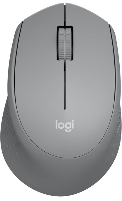 Logitech M330 SILENT Draadlose Muis, 2.4GHz met USB-ontvanger, Optiese Opsporing, Stil en Liggewig, Lang Batterylewe, vir rekenaar, Mac, skootrekenaar, Chromebook - Grys