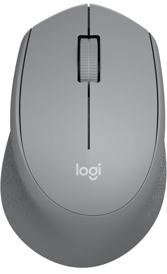 Logitech M330 SILENT Draadlose Muis, 2.4GHz met USB-ontvanger, Optiese Opsporing, Stil en Liggewig, Lang Batterylewe, vir rekenaar, Mac, skootrekenaar, Chromebook - Grys