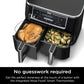 Ninja Air Fryer, Thermometer, Roast, Bake, Air Fry, Crisps, Broil, Reheats, Keep Warm, 6-in-1 - 10 QT, (Grey DZ550)