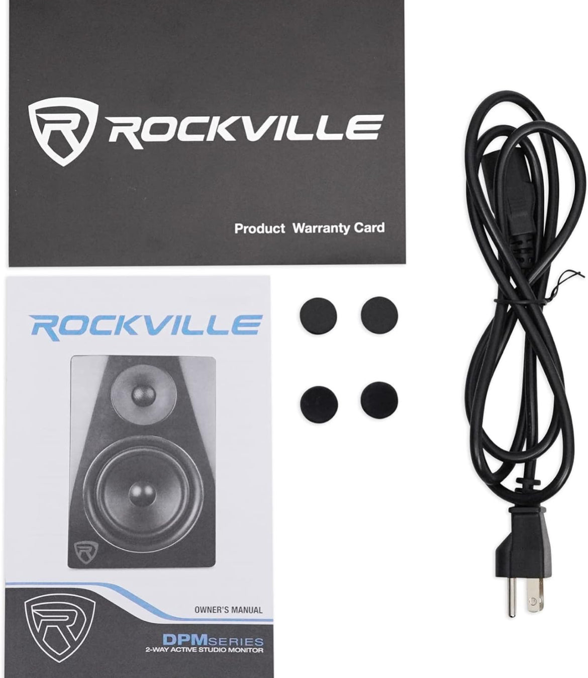Rockville 2 DPM5B Dual Powered 5.25" 300w Active Recording Studio Monitors+Pads