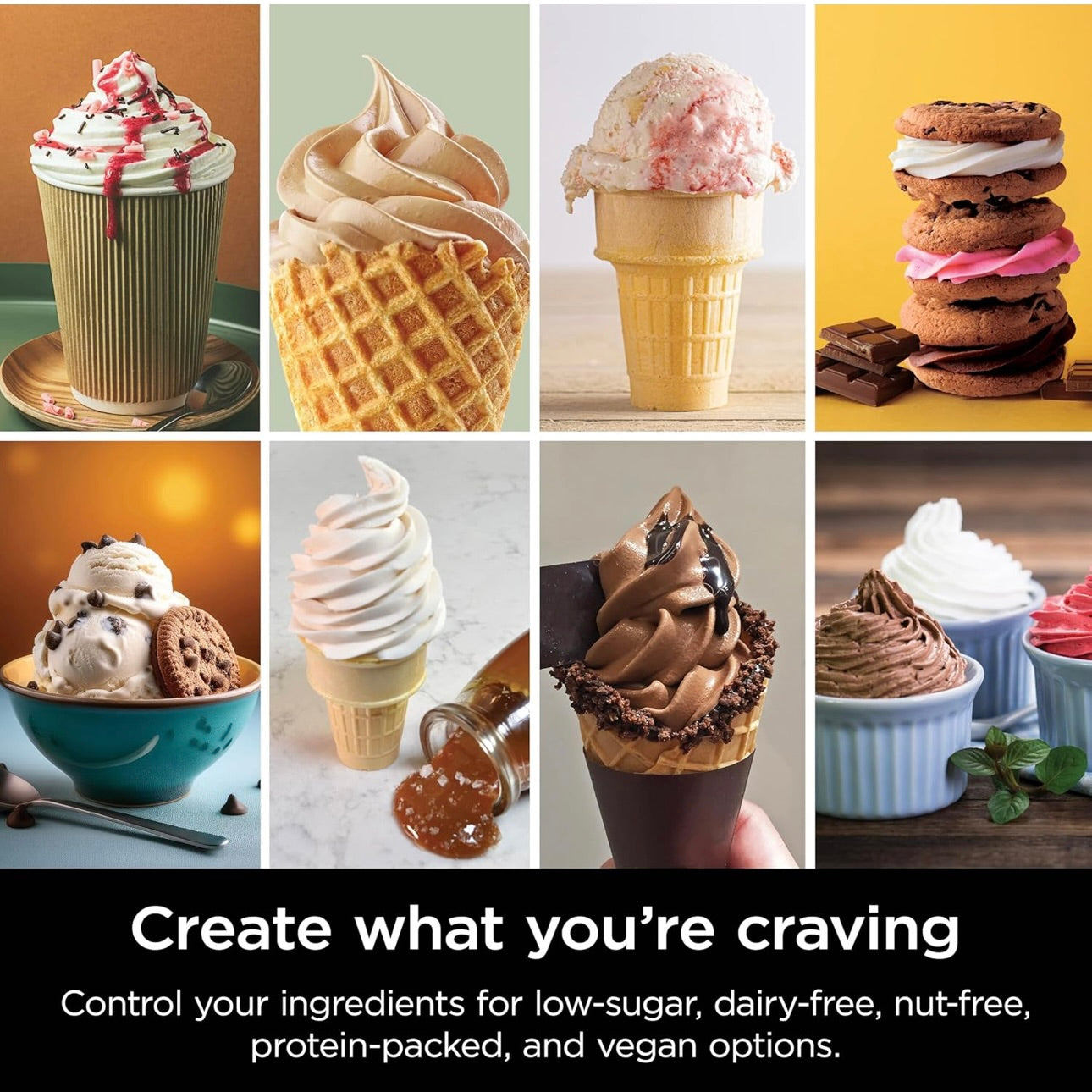 Ninja Swirl by CREAMi Ice Cream and Soft Serve Maker Low Calories Program & More, 13-in-1, Soft Serve Handle, (2) CREAMi Swirl 16oz Pints - NC701