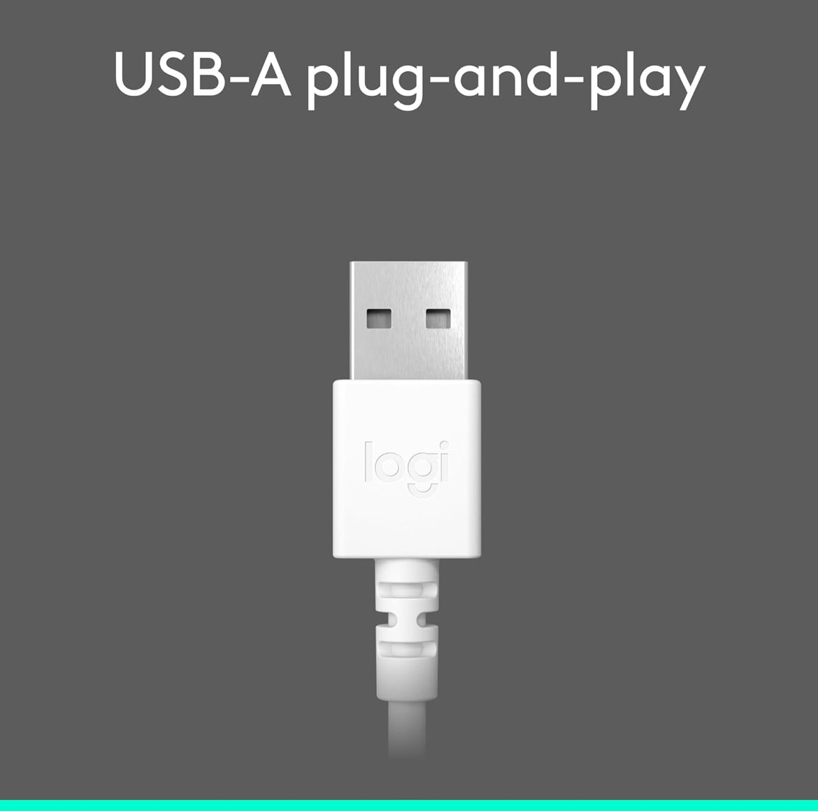 Logitech H390-speletjieskoptelefoon, bedrade koptelefoon met mikrofoon, USB-koptelefoon met mikrofoon vir rekenaar, ruisonderdrukkende mikrofoon vir videovergaderings, musiek, speletjies – Spierwit