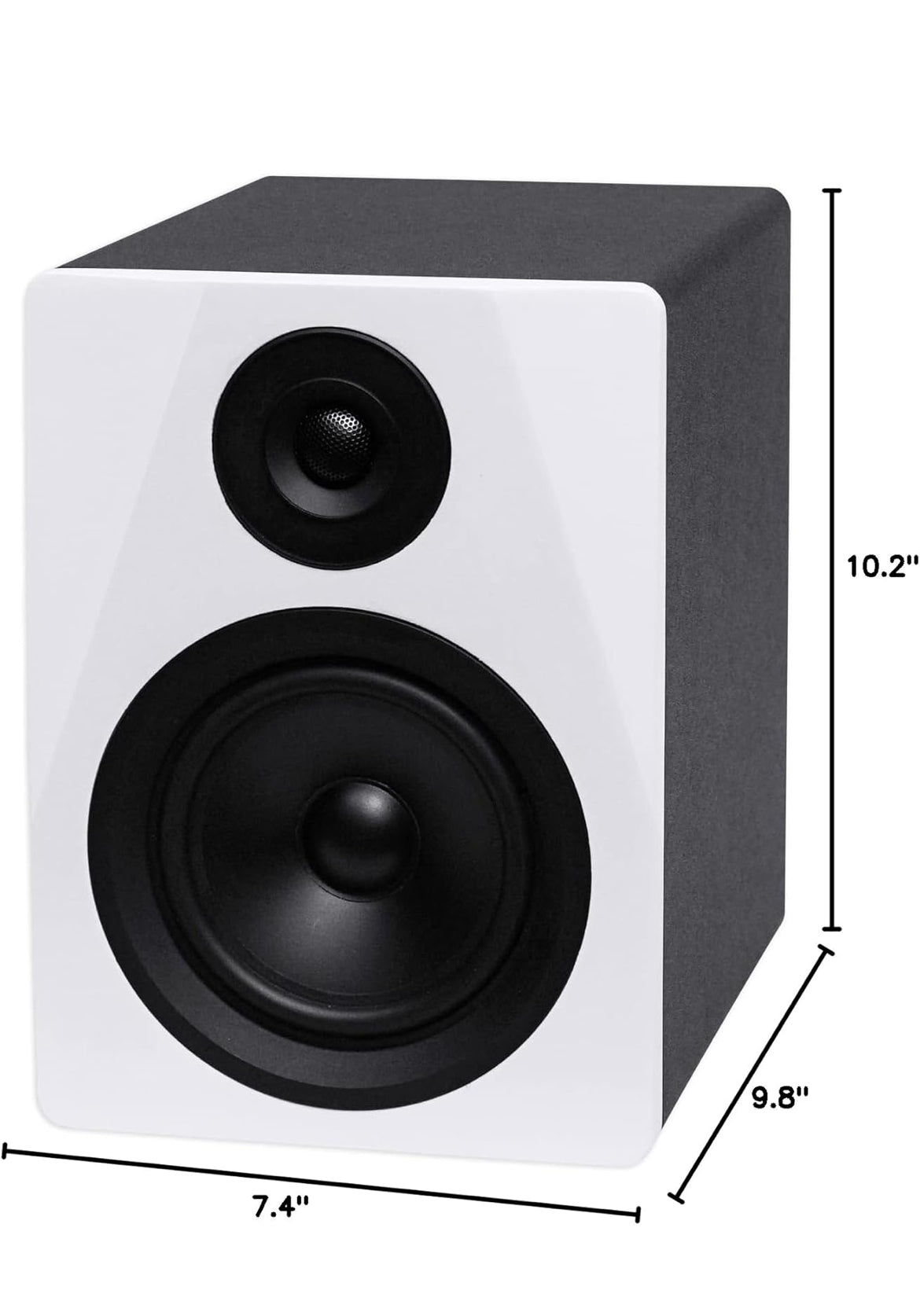 Rockville 2-Way 150W White Active/Powered Studio Monitor Speaker, 5.25" (DPM5W)