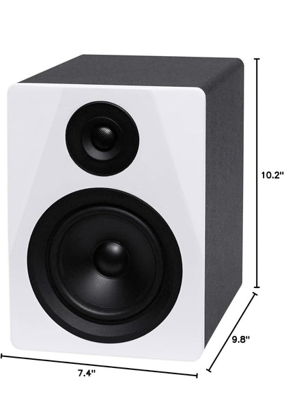 Rockville 2-rigting 150W Wit Aktiewe/Aangedrewe Studio Monitor Luidspreker, 5.25" (DPM5W)