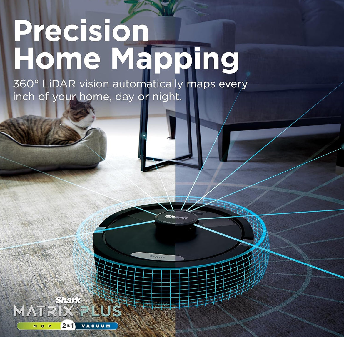 Shark Matrix Plus 2in1 Robot Vacuum & Mop with Sonic Mopping, Matrix Clean - WIFI