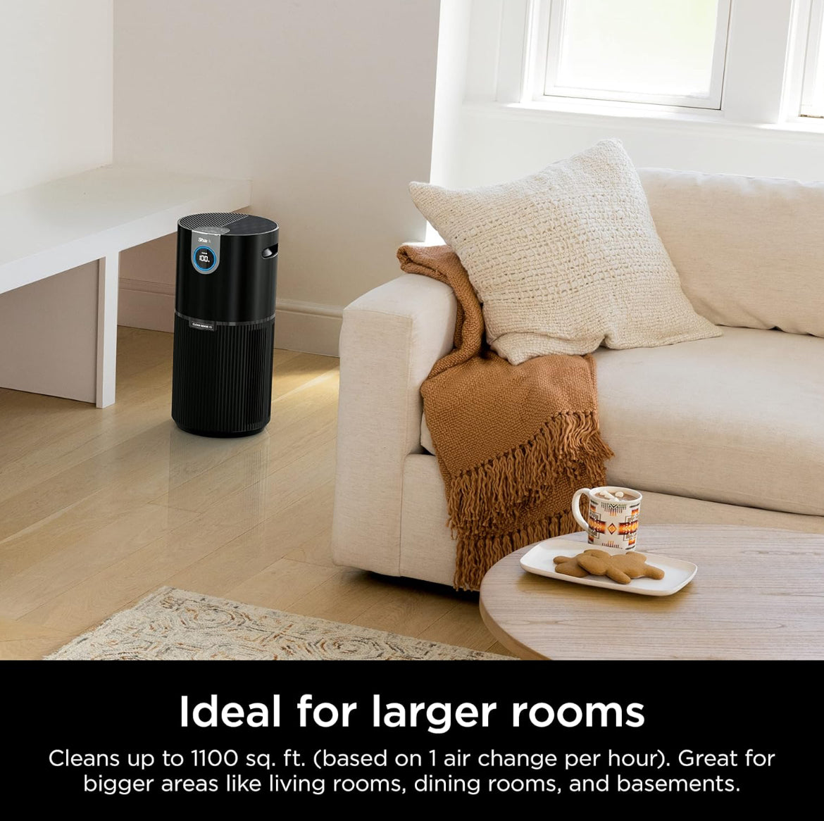 Shark AP1000 Clean Sense Air Purifier MAX, Allergies, HEPA Filter, 1100 Sq Ft, XL Room