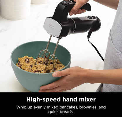 Ninja Handmenger, Dompelblender, Foodi Kragmengerstelsel, 750-Piek-Watt Handgedrae Emulsieblender & Elektriese Handmenger Kombinasie - Swart CI101