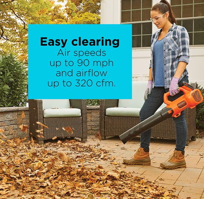 BLACK+DECKER 20V MAX Koordlose Blaasinstallasie, 2-Spoed, Tot 90 MPH, met Battery en Laaier (BCBL700D1)