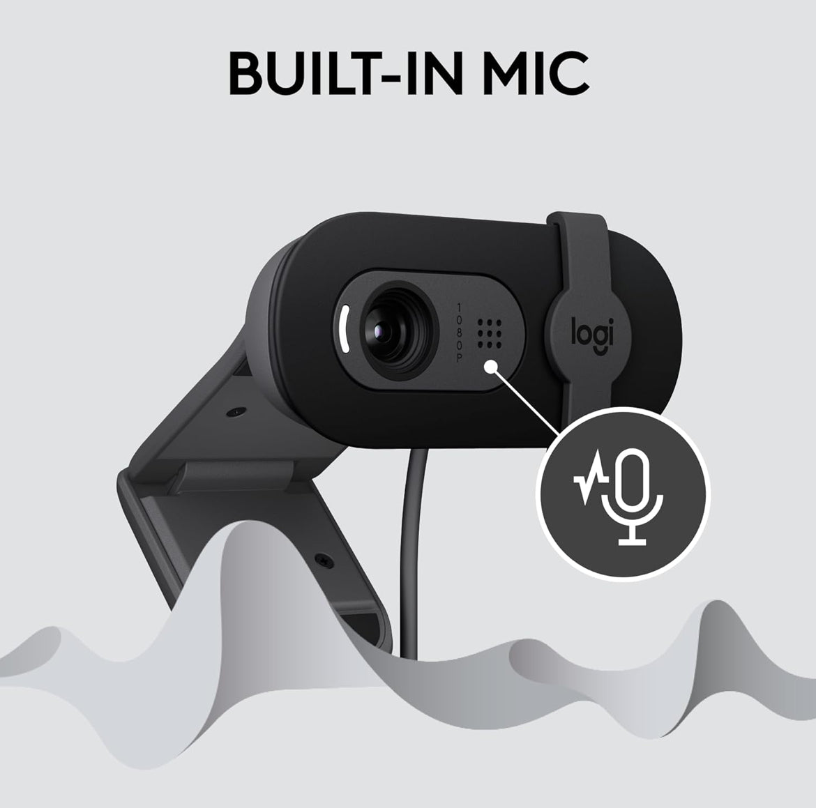 Logitech Brio 101 Full HD 1080p Webkamera vir Vergaderings, Stroom, Rekenaar, Skootrekenaar, PC - Ingeboude Mikrofoon, Luik, USB-A, Teams, Zoom - Swart
