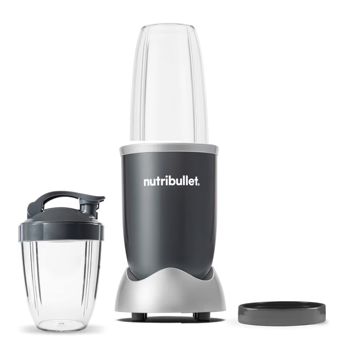 NutriBullet Persoonlike Versapper 600 Watt vir Skuddrankies, Smoothies, Kosvoorbereiding en Bevrore Versapping, 710ml - Grys