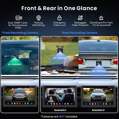 10" QLED Motorstereo Dubbel Din, Draadlose CarPlay & Android Auto, 4G LTE, Dubbele WiFi, 7.1.2 Kanaal Oudio, FLAC, 36B-EQ, Hi-Volt RCA, HDMI Inset