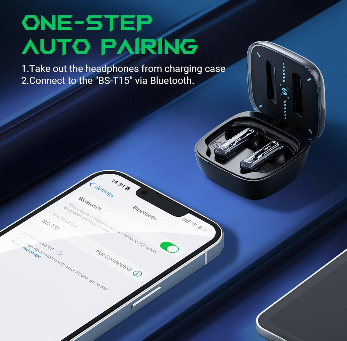 Black Shark True Wireless Earbuds In-Ear Headphones for Android/Cell Phone/Computer/Gaming