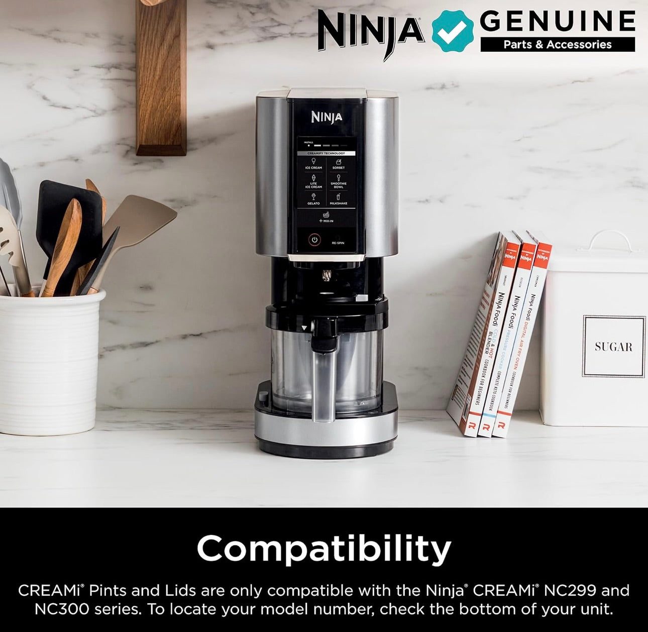 Ninja CREAMi Pints 2-pak, versoenbaar met NC299AMZ & NC300s reeks CREAMi Roomysmakers, Oorspronklike Ninja-pint, BPA-vry en skottelgoedwasser-veilig, Kleurdeksels, 1 pint elk, Deursigtig/Lemmetjie/Akwa, XSKPLID2CD