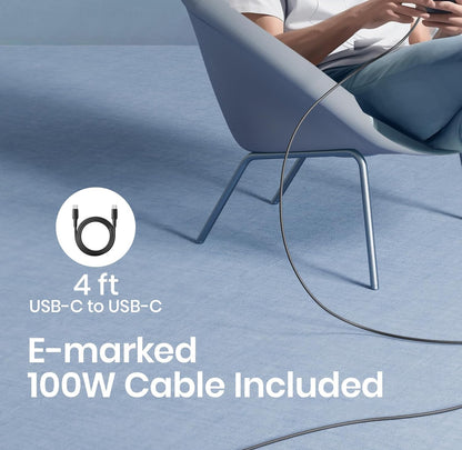 INIU 65W USB C Charger, PD QC 3.0 Fast Charging Type C Wall Charger Block, 2 Ports USB-C Power Adapter for iPhone 16 15 14 Pro Max iPad Pro AirPods Samsung S23 Google Pixel Tablet Switch, White
