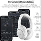 Hybrid Active Noise Cancelling Headphones, Wireless Over Ear Bluetooth, 40H Playtime, Hi-Res Audio Custom EQ, Comfort Fit Ear Cups (White)