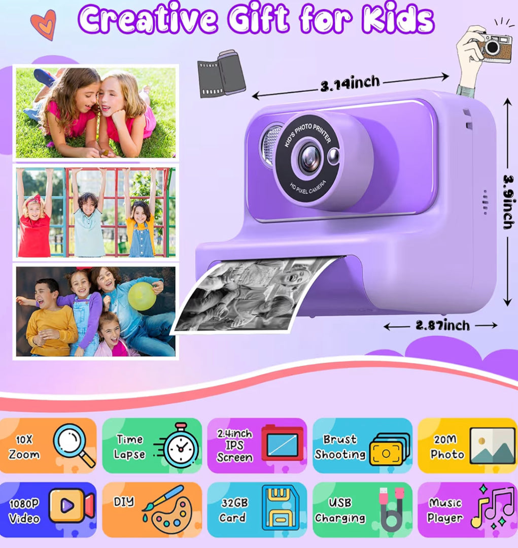 Kinders Kits-druk 1080P HD Video Digitale Kamera met 32G Kaart - (Pers)