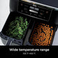 Ninja Air Fryer Finish Cooking Multiple Foods at the Same Time 6-in-1  (Air Fry, Broil, Roast, Keep Warm, Dehydrate, Bake) - 5 QT Baskets (DZ302)