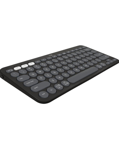 Logitech Pebble Keys 2 K380s, Multi-Toestel Bluetooth Draadlose Sleutelbord met Aanpasbare Kortpaaie, Slank en Draagbaar, Maklike Skakeling vir Windows, macOS, iPadOS, Android, Chrome OS - Tonal Grafiet