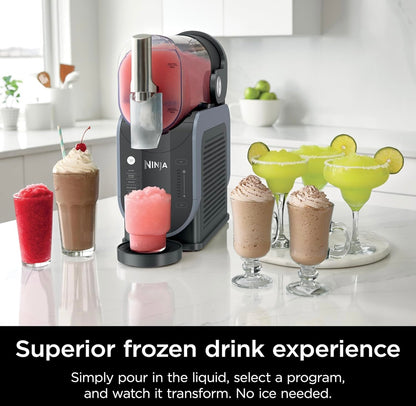 Ninja SLUSHi met RapidChill Tegnologie, 88 ons Bevrore Drankie- en Slushie-masjien, 5 Voorafingestelde Programme, Margaritas, Frappés, en Meer, Premium Aksente, Swart, FS301
